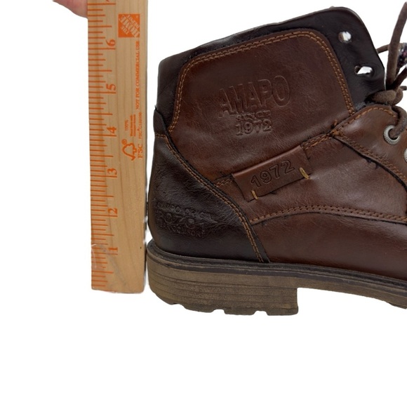 AMAPO Men Oxford Boots Buckle Dress Lace Up Boots Lace-Up Side Zip SZ 11 main image 8